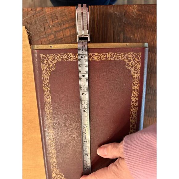 Vintage Farrington 9.5" x 6.5" Texol Two-tier Hard Jewelry Box Burgandy 60's - Picture 13 of 13